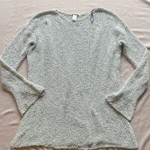 H&M Cream Textured Knit Crew Neck Sweater